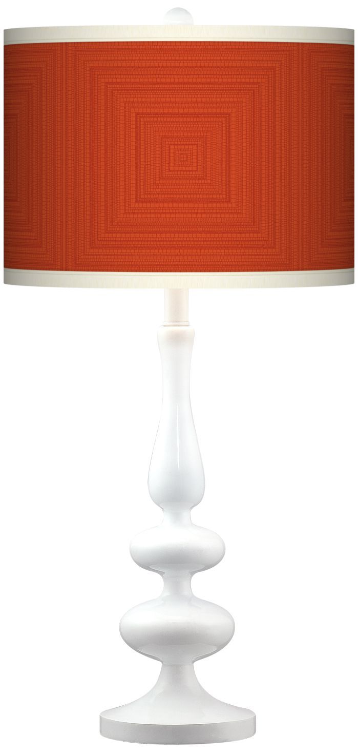 Stacy Garcia Crackled Square Coral Paley White Table Lamp