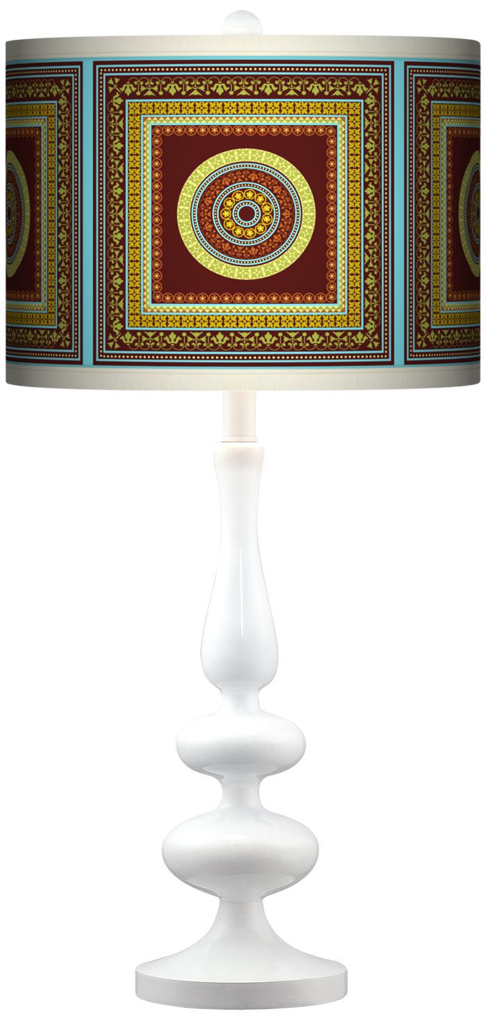 Stacy Garcia Tiber Medallion Garnet Paley White Table Lamp