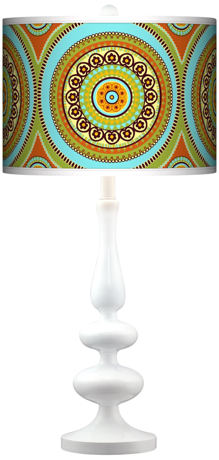 Stacy Garcia Arno Mosaic Daybreak Paley White Table Lamp