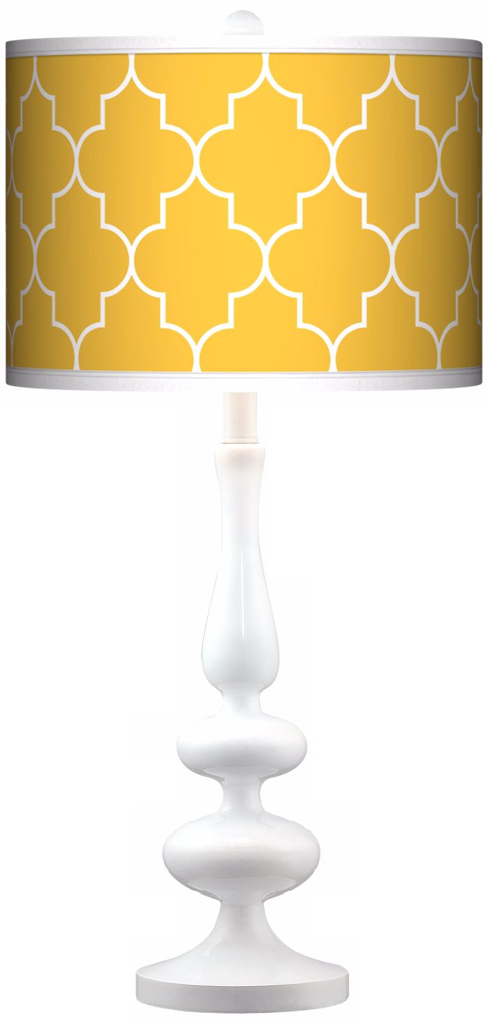 Yellow giclee table lamp