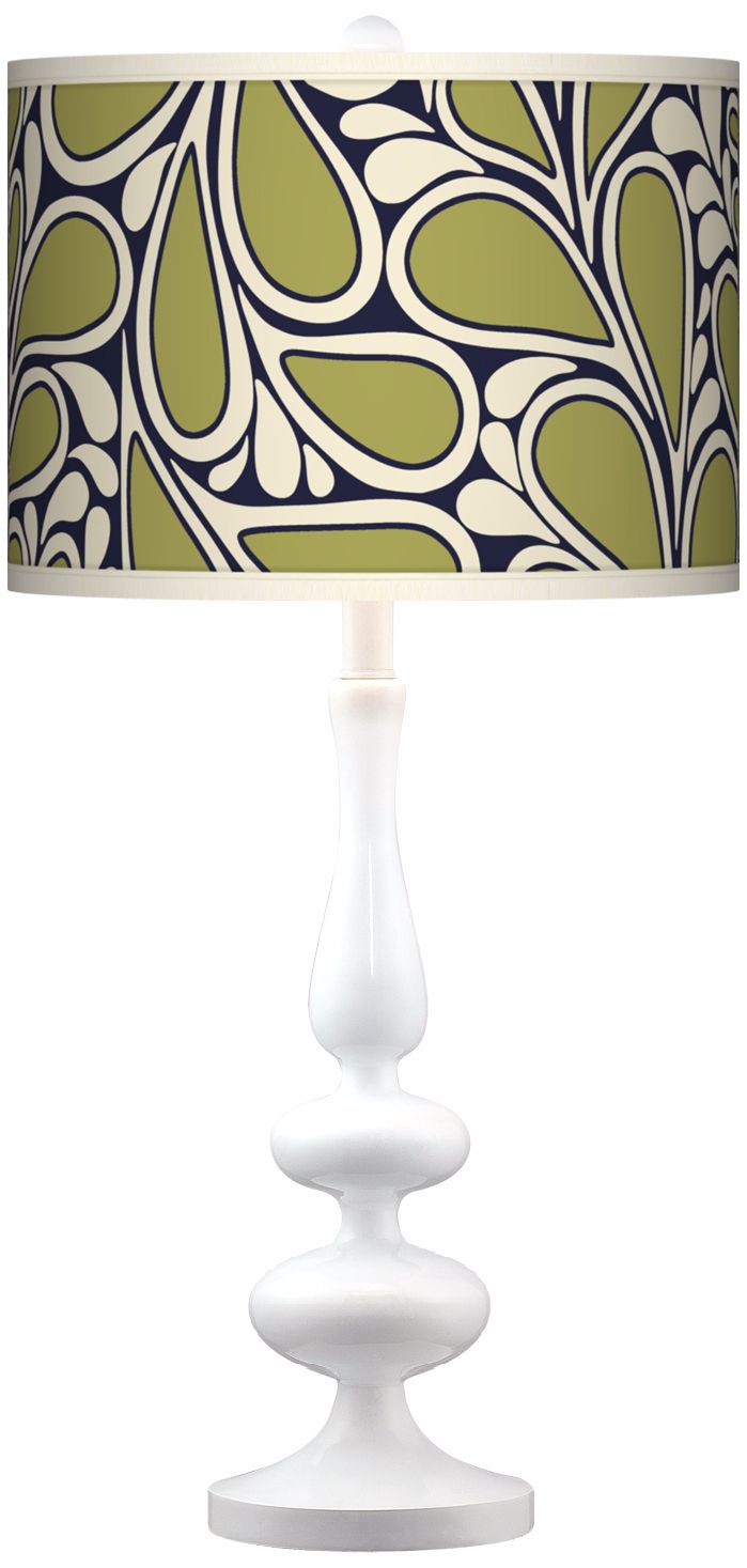 Stacy Garcia Rain Metal Giclee Paley White Table Lamp