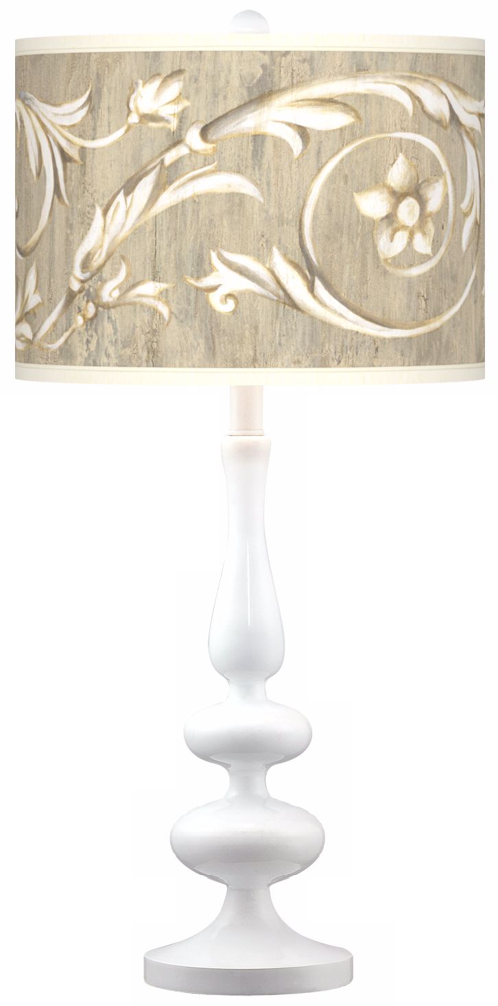 Laurel Court Giclee Paley White Table Lamp