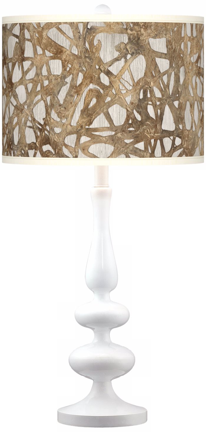 Organic Nest Giclee Paley White Table Lamp