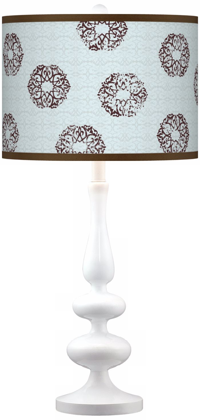 Weathered Medallion Giclee Paley White Table Lamp