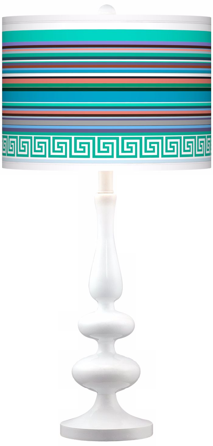 Key West Party Time Giclee Paley White Table Lamp