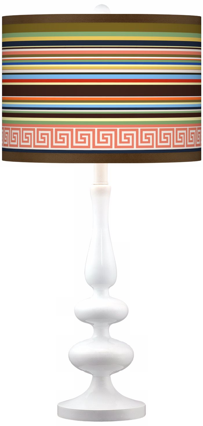 Island Party Time Giclee Paley White Table Lamp