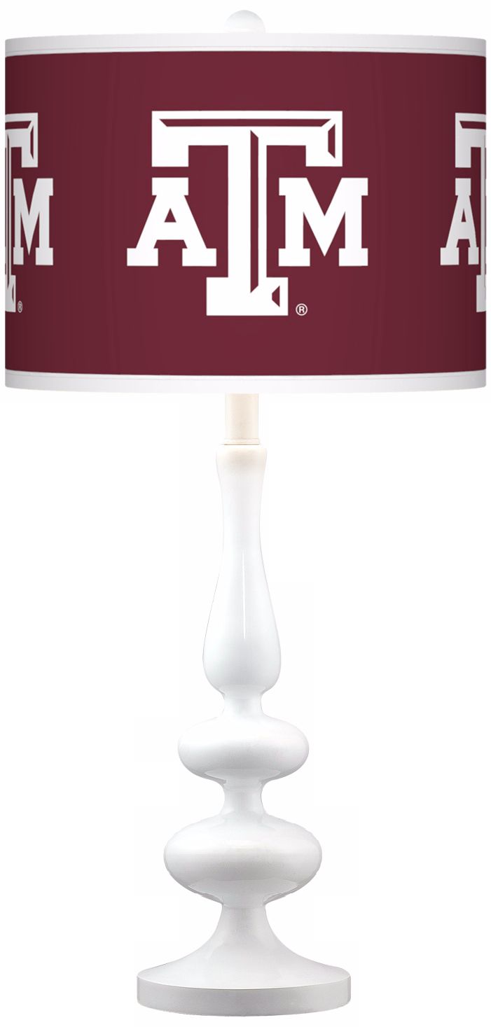 Texas A&M University Gloss White Table Lamp