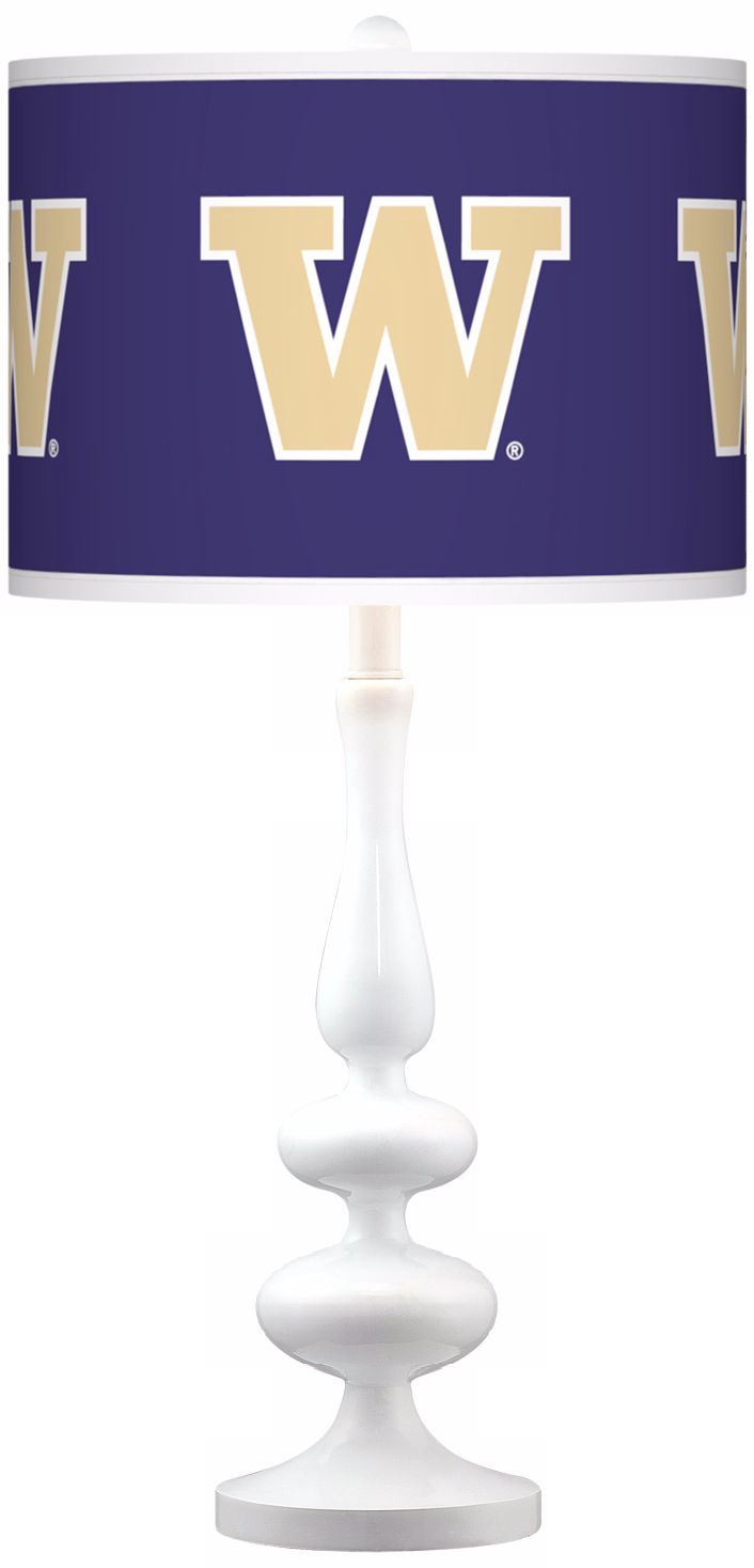 University of Washington Gloss White Table Lamp