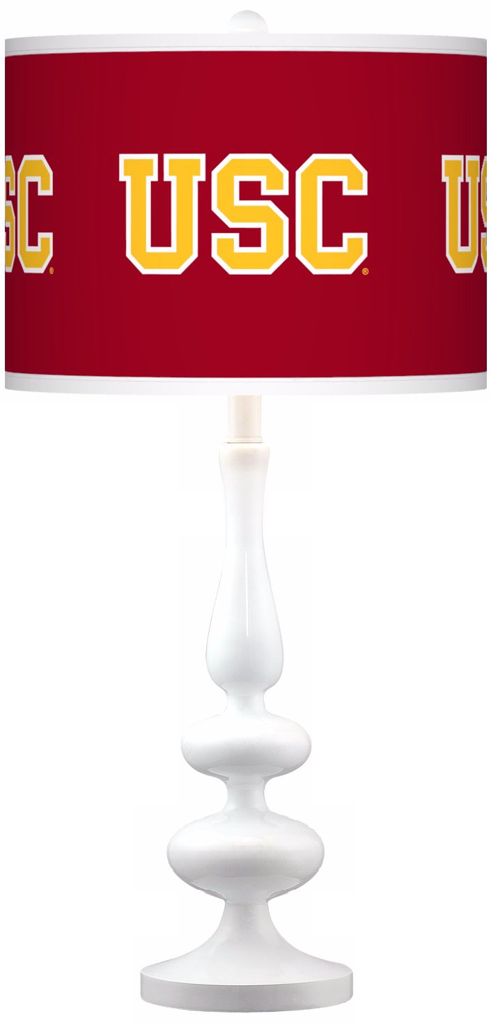 University of Southern California Gloss White Table Lamp