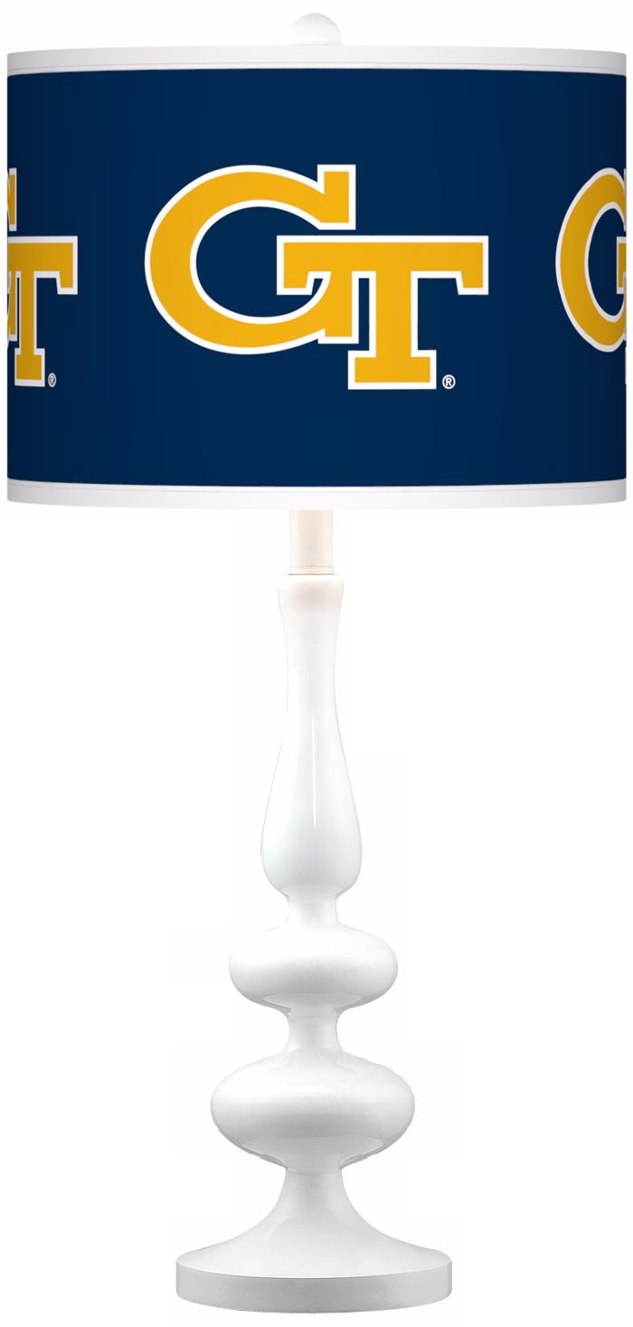 Georgia Tech Gloss White Table Lamp