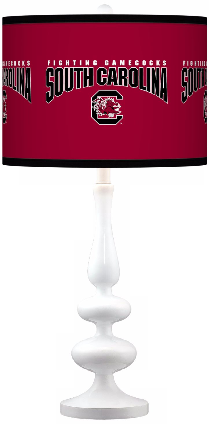 University of South Carolina Gloss White Table Lamp