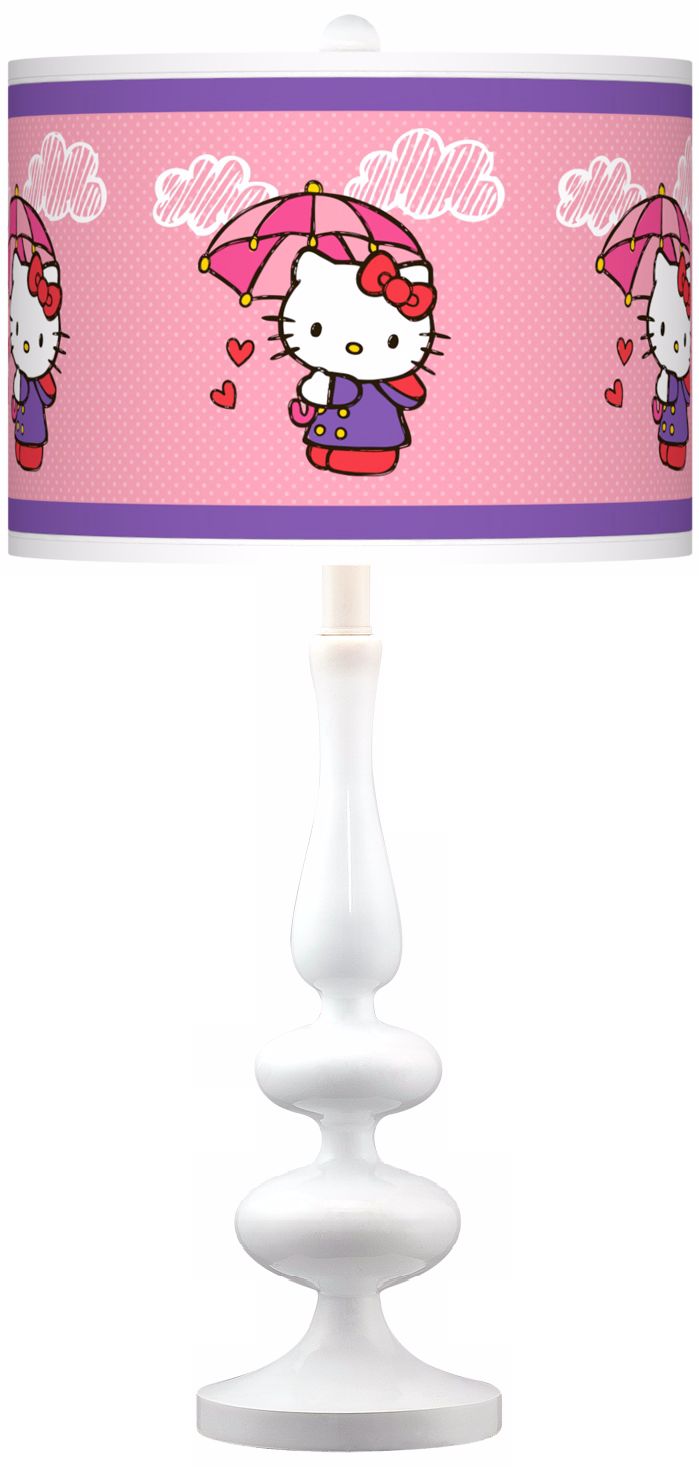 Hello Kitty Rain or Shine Paley White Table Lamp