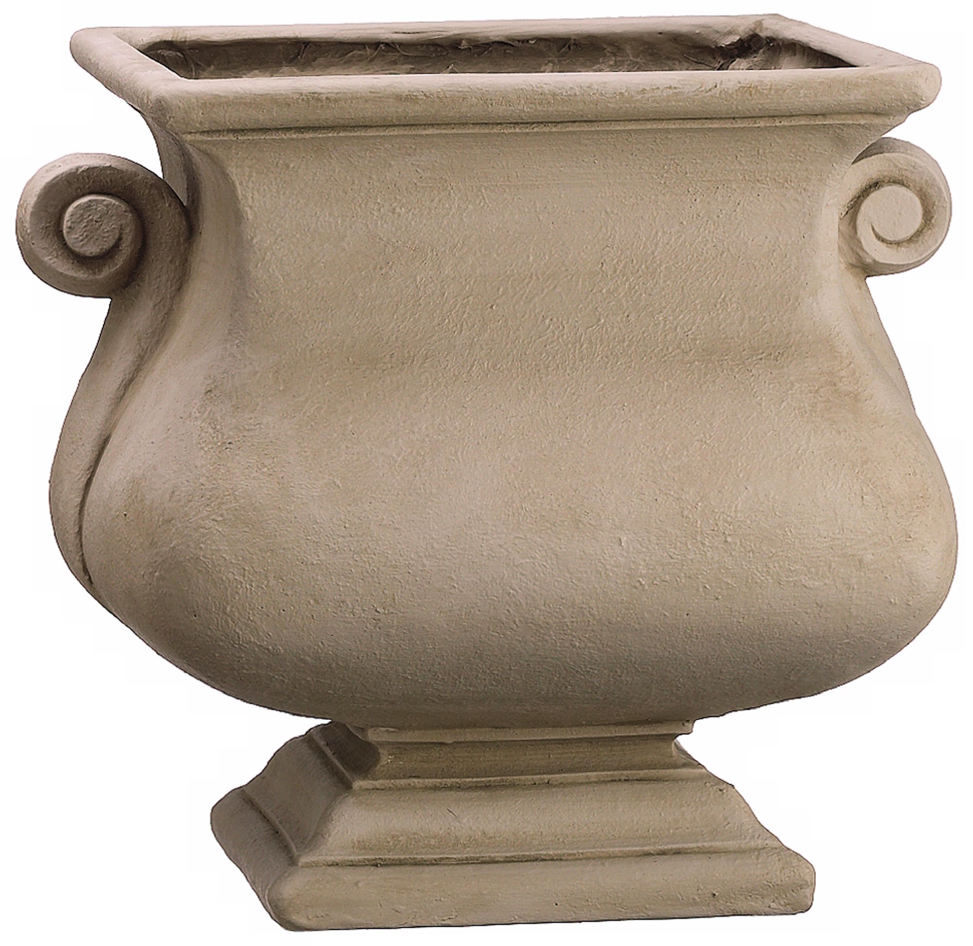 Antiqued Ivory Textured Square 15" High Garden Planter