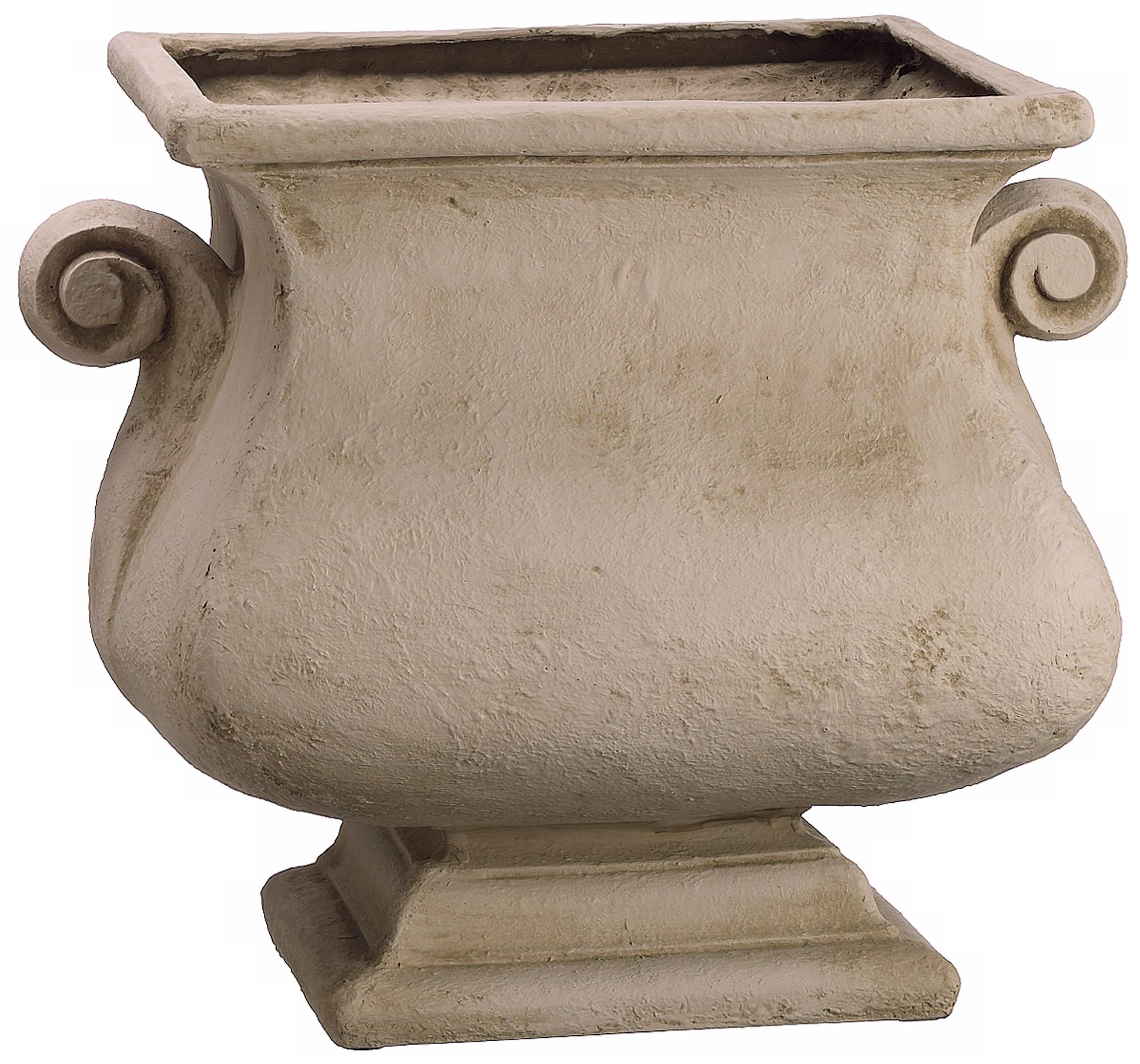 Antiqued Ivory Textured Square 17 1/2" High Garden Planter