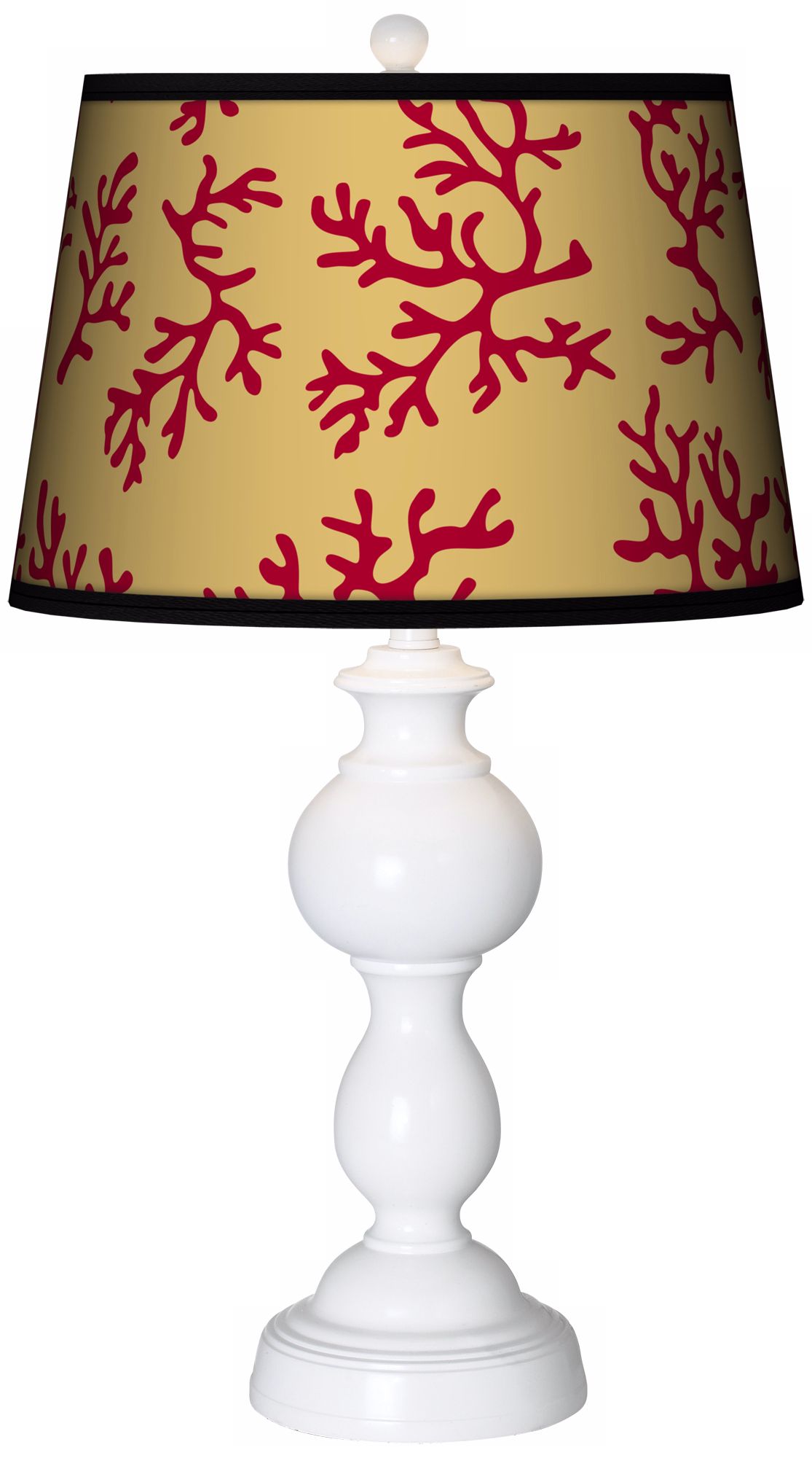 Crimson Coral Giclee Sutton Table Lamp