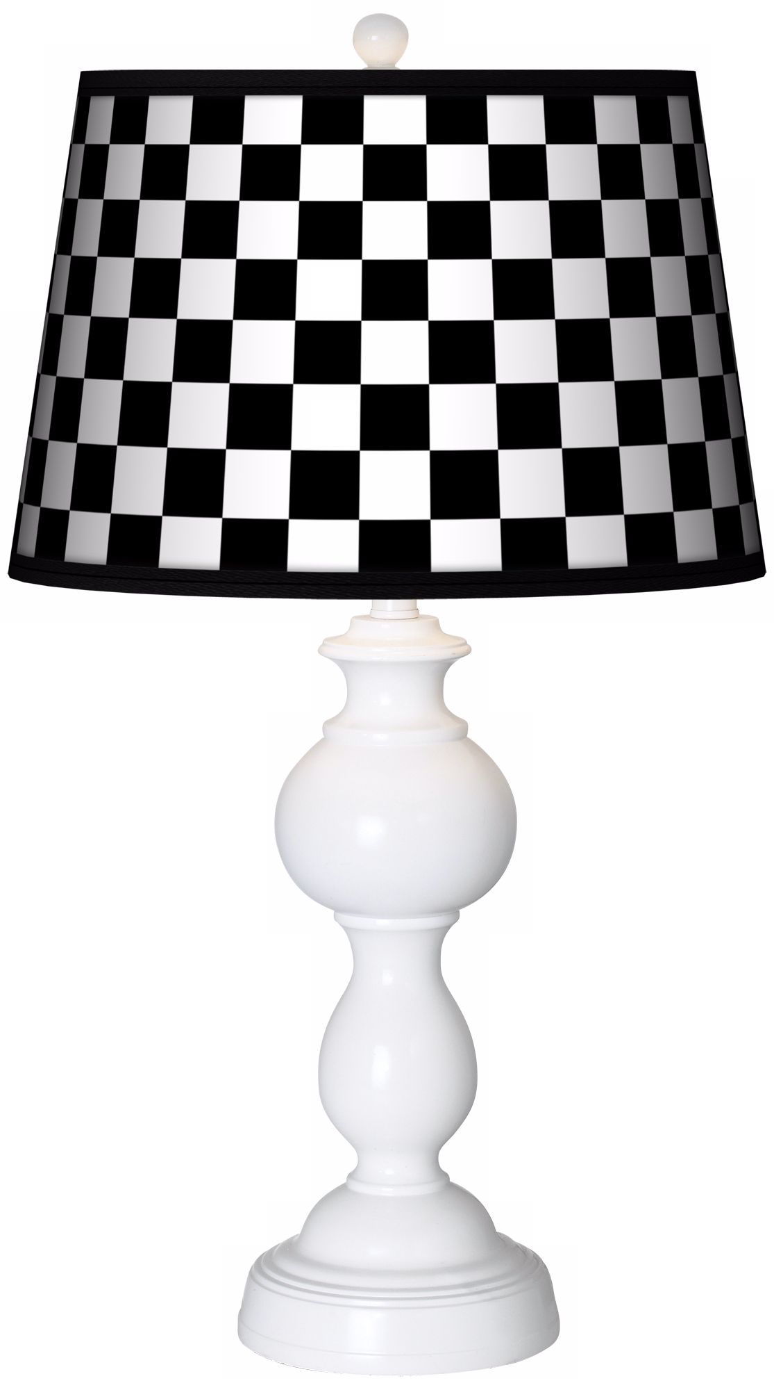 Checkered Black Giclee Sutton Table Lamp