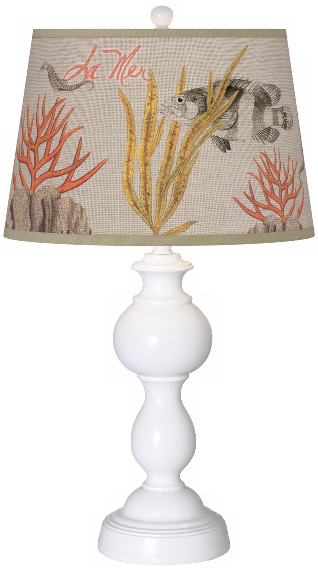 La Mer Coral Giclee Sutton Table Lamp