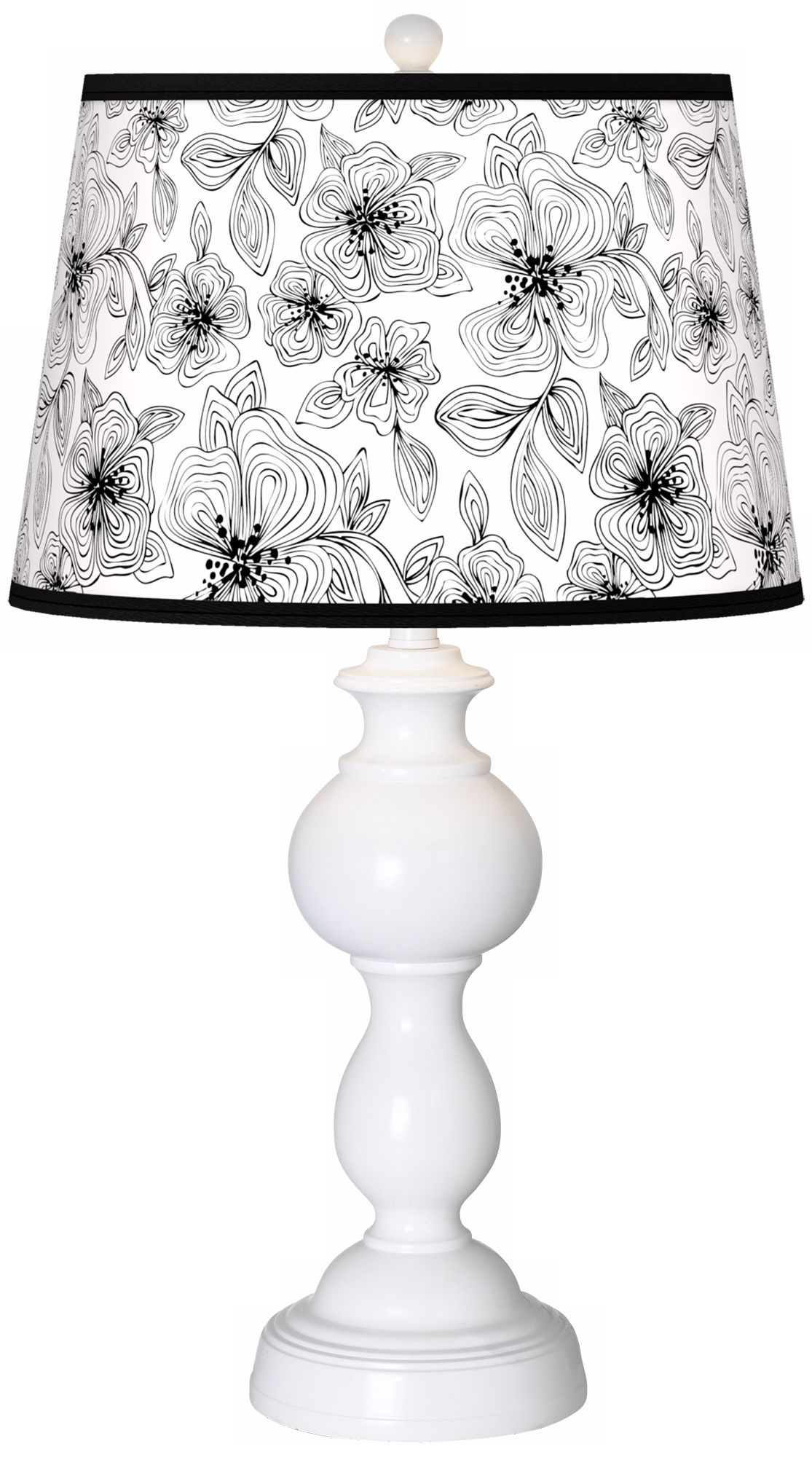 Stacy Garcia Linear Floral Giclee Sutton Table Lamp