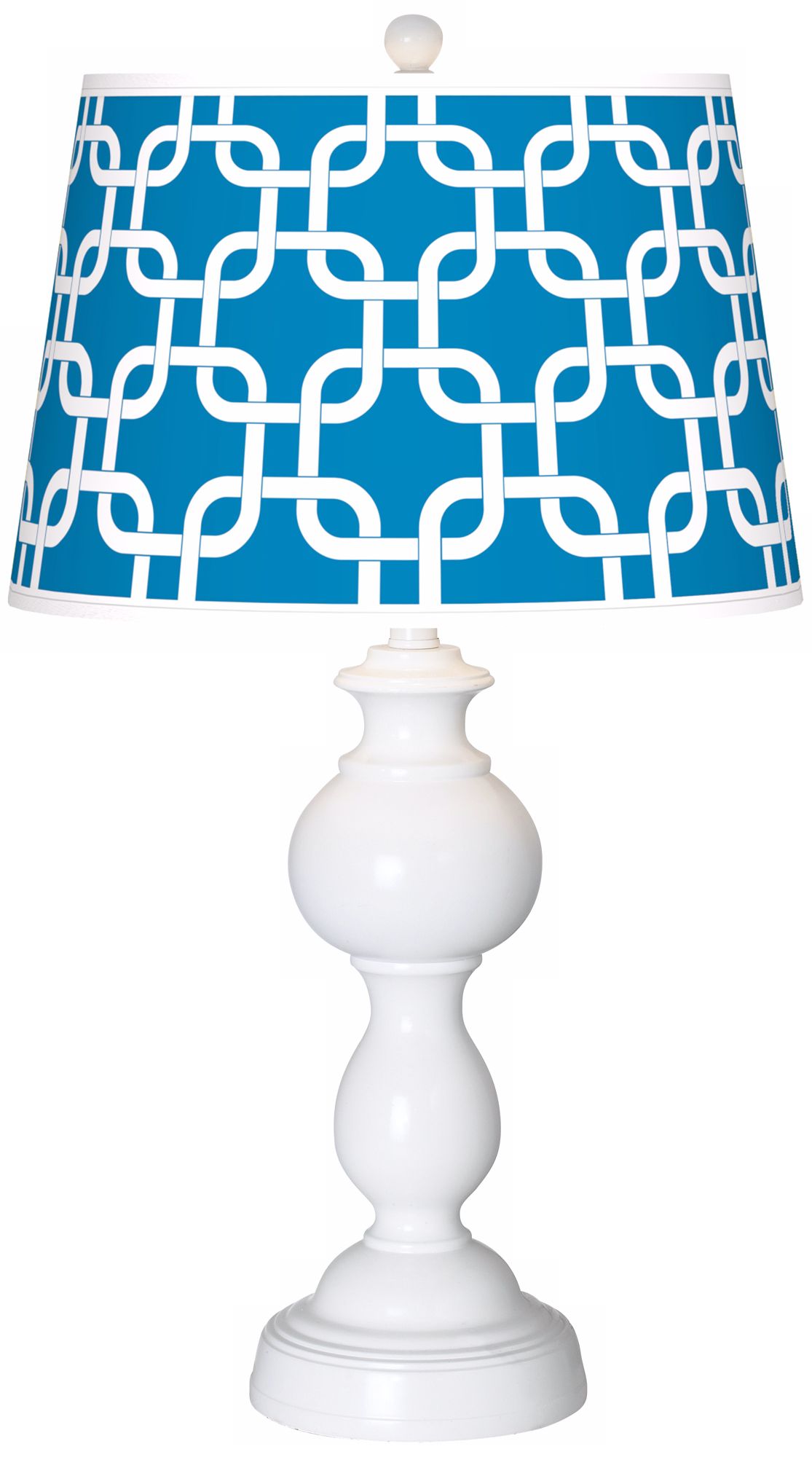 Blue Lattice Giclee Sutton Table Lamp
