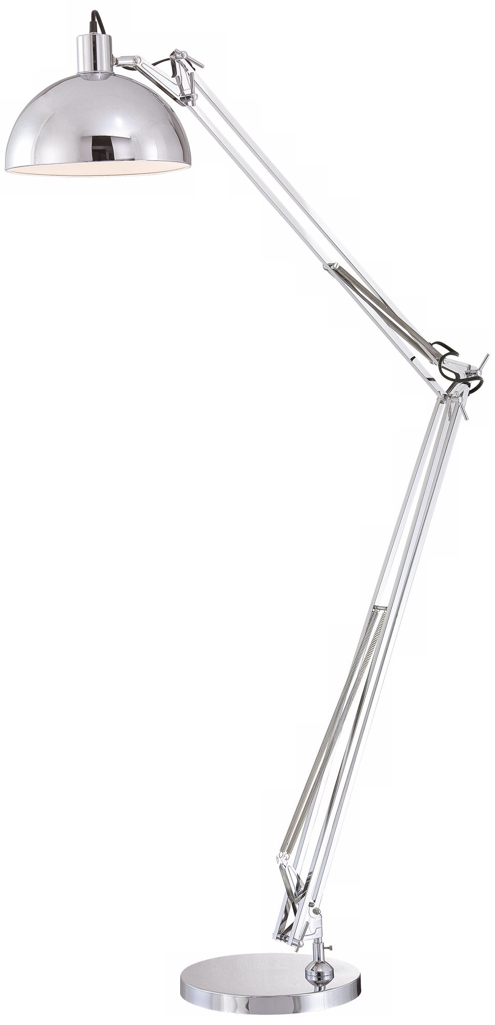 Chrome Finish Adjustable Arm Floor Lamp