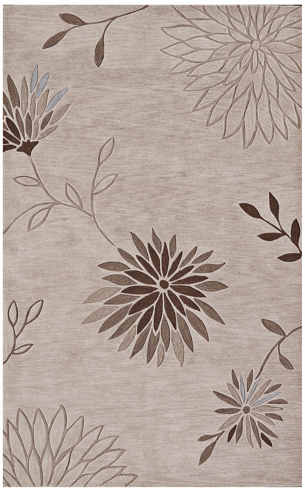 Franklin Collection Blooming Linen Area Rug