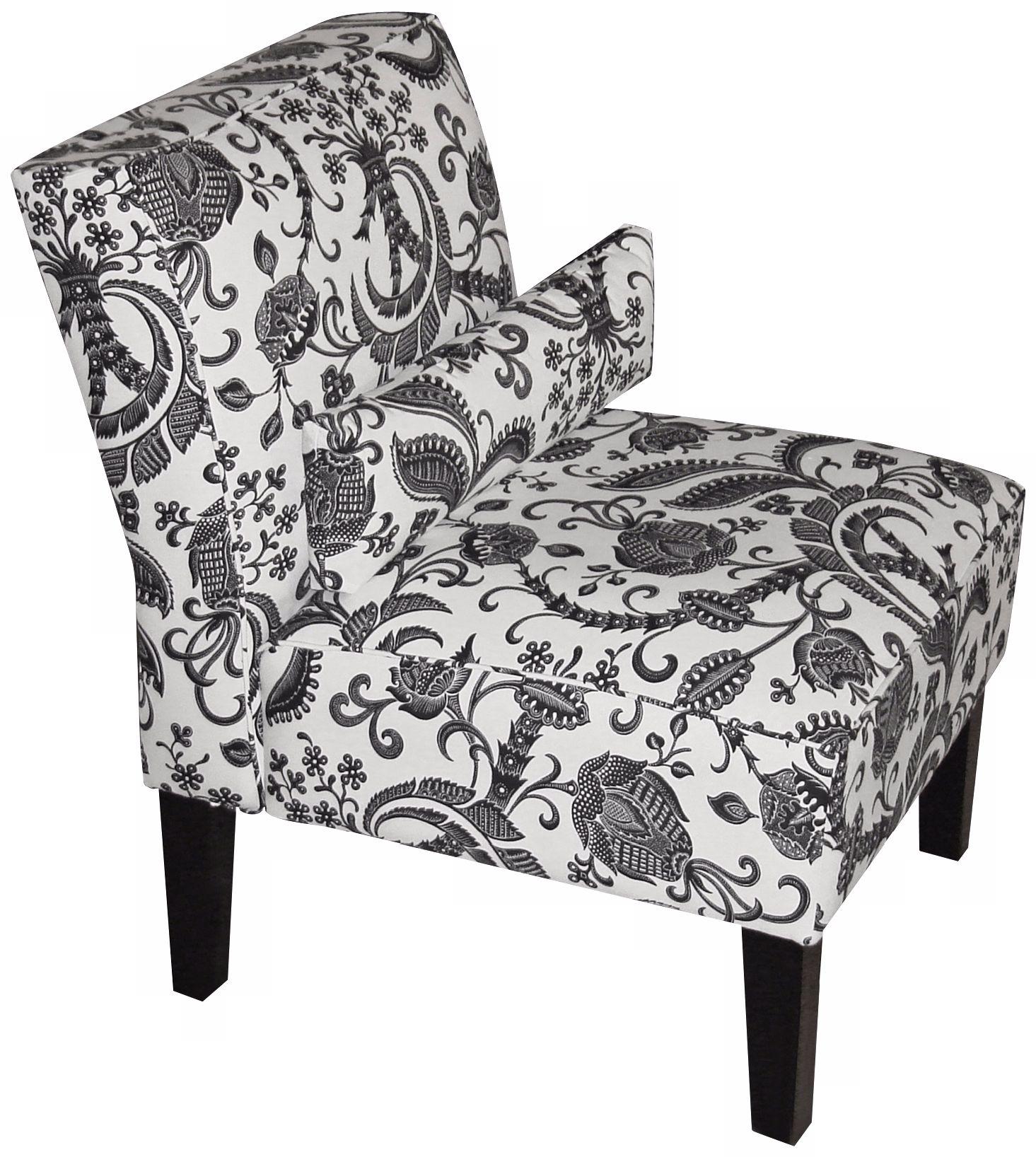 Black and White Domino Print Armless Chair