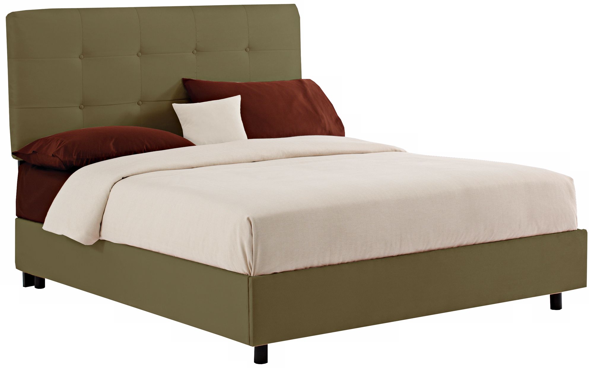 Sage Microsuede Tufted Bed Twin N6185