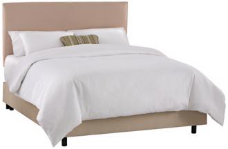 Oatmeal Microsuede Slip Cover Bed Queen N6243