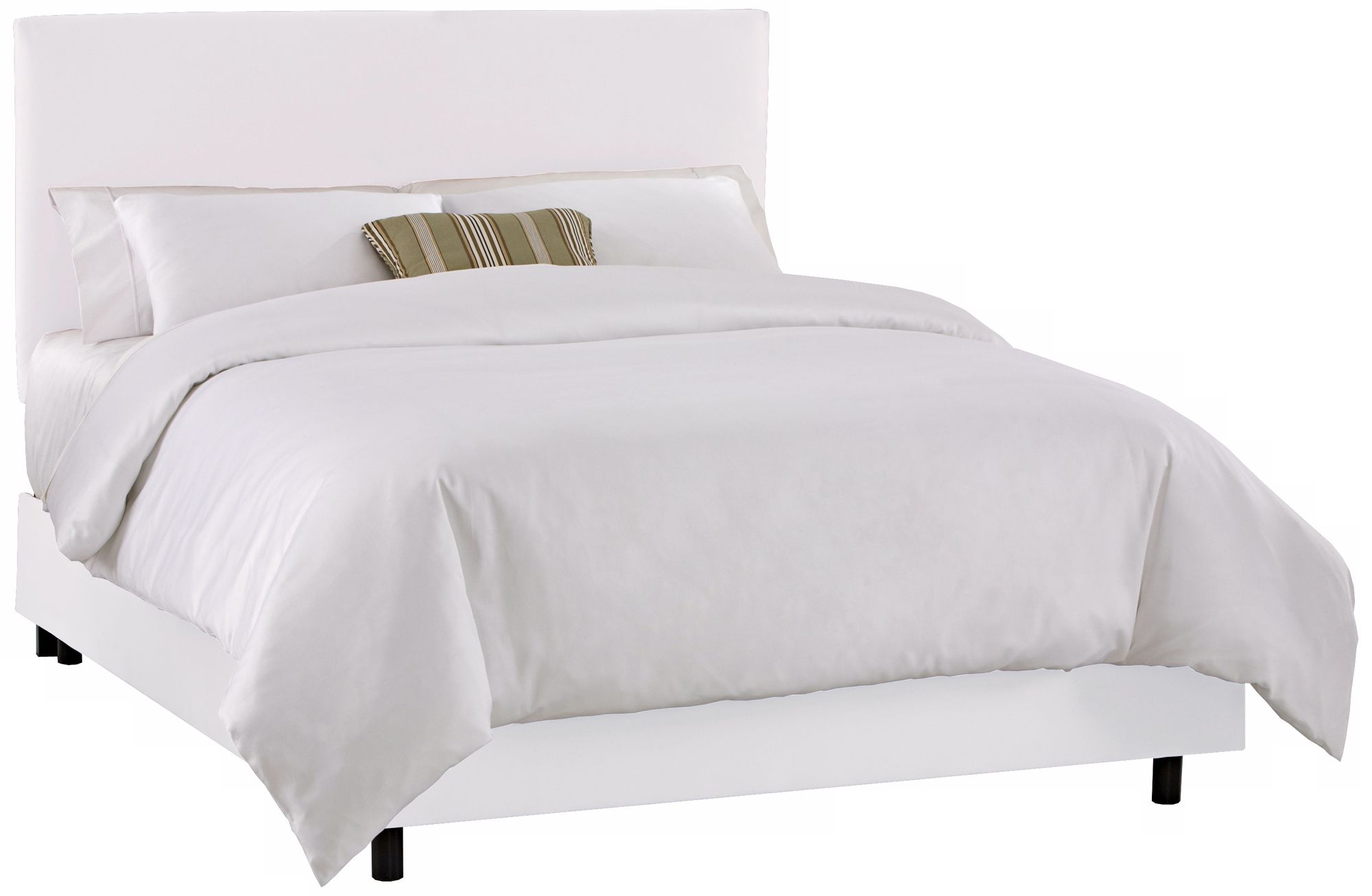 White Microsuede Slipcover Bed