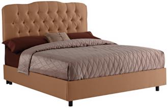 Khaki Shantung Tufted Bed Queen N6277