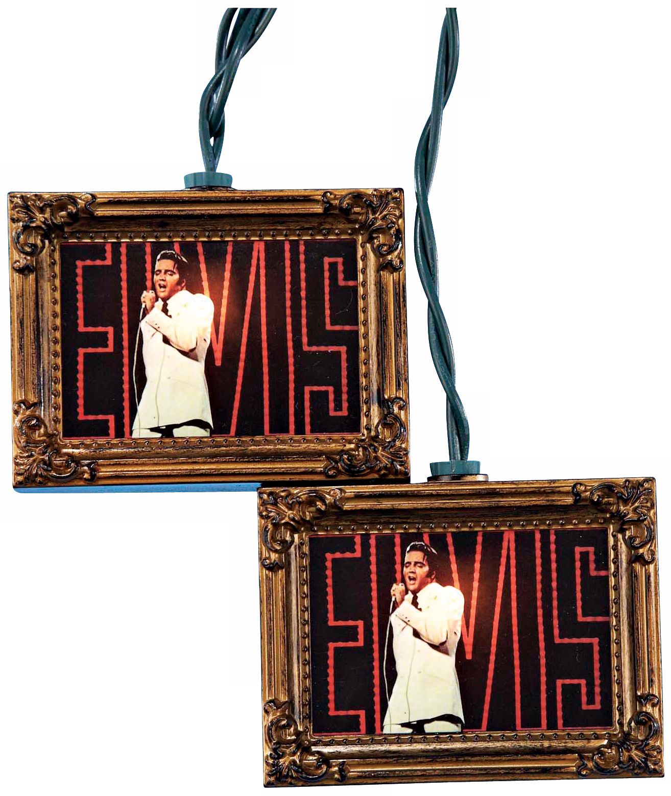 Elvis Gold Picture Frame 10 Light String of Party Lights N6344