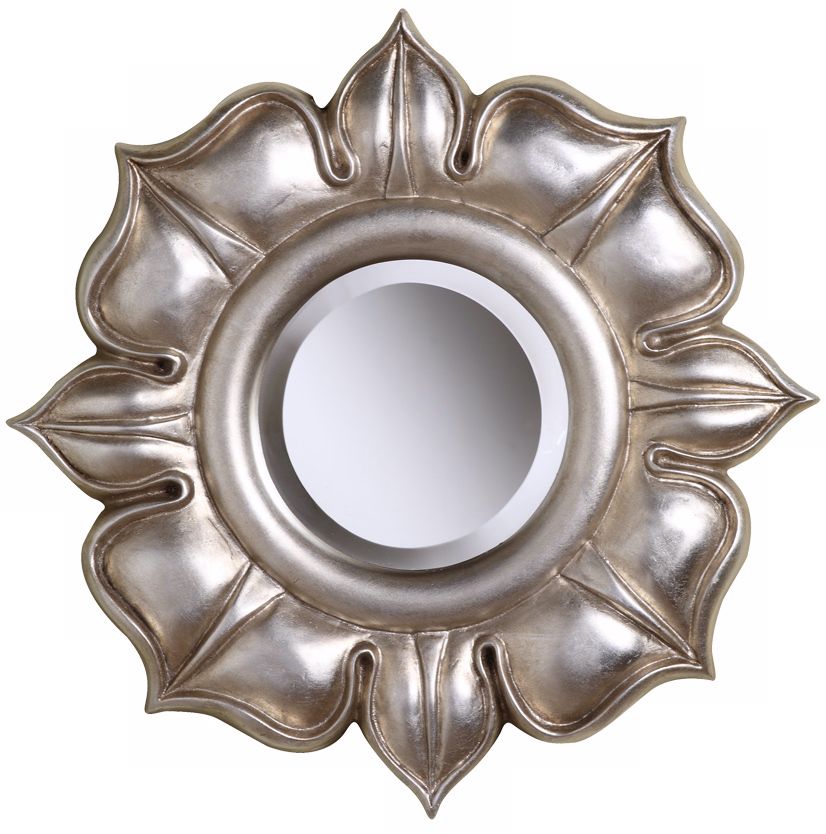Silver Bloom 16" Wide Accent Mirror