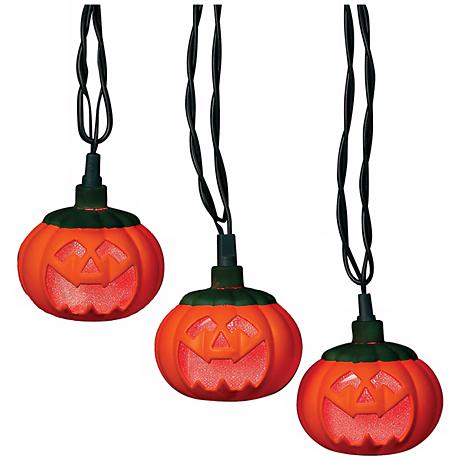 Pumpkins 10-Light String of LED Party Lights - #N6593 www.lampsplus.com