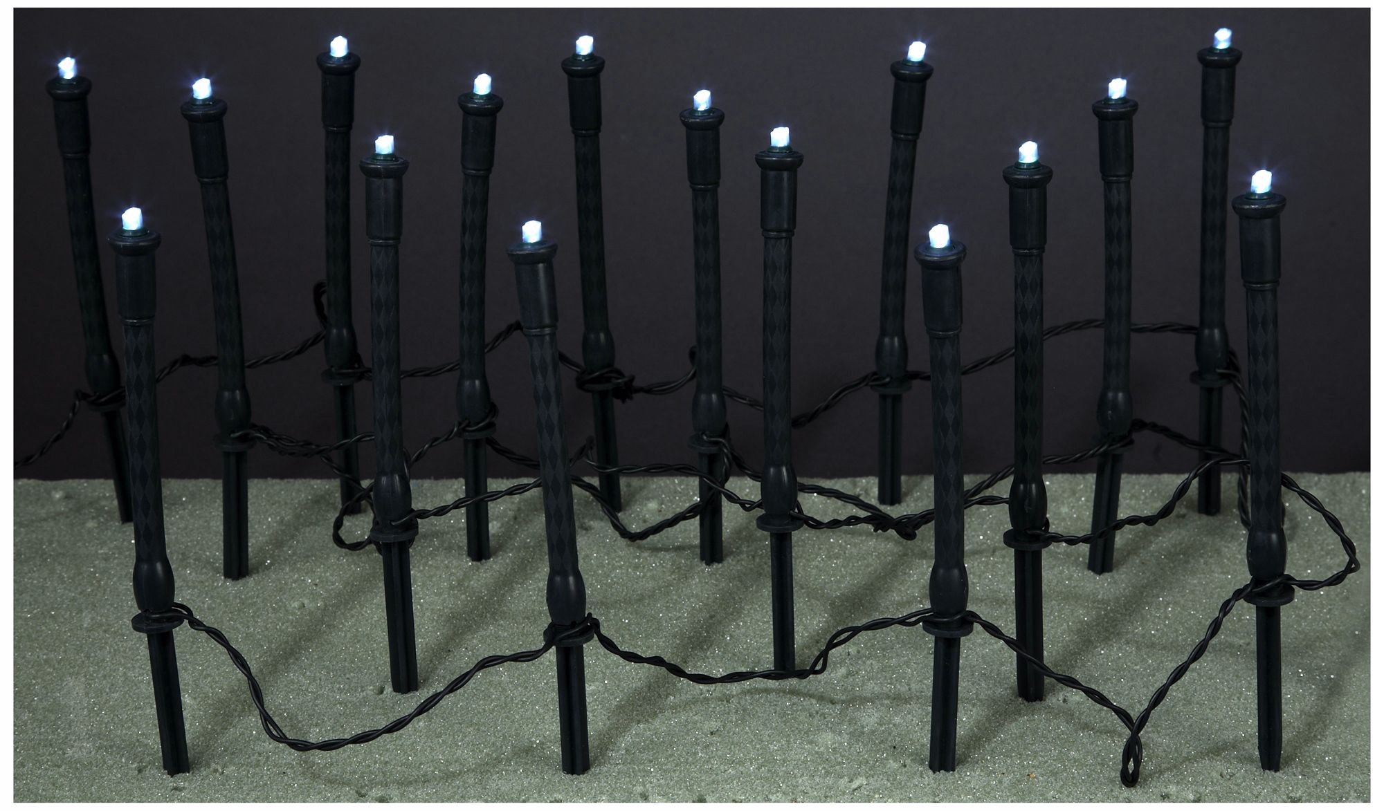 Set of 60 White LED Garden Stakes