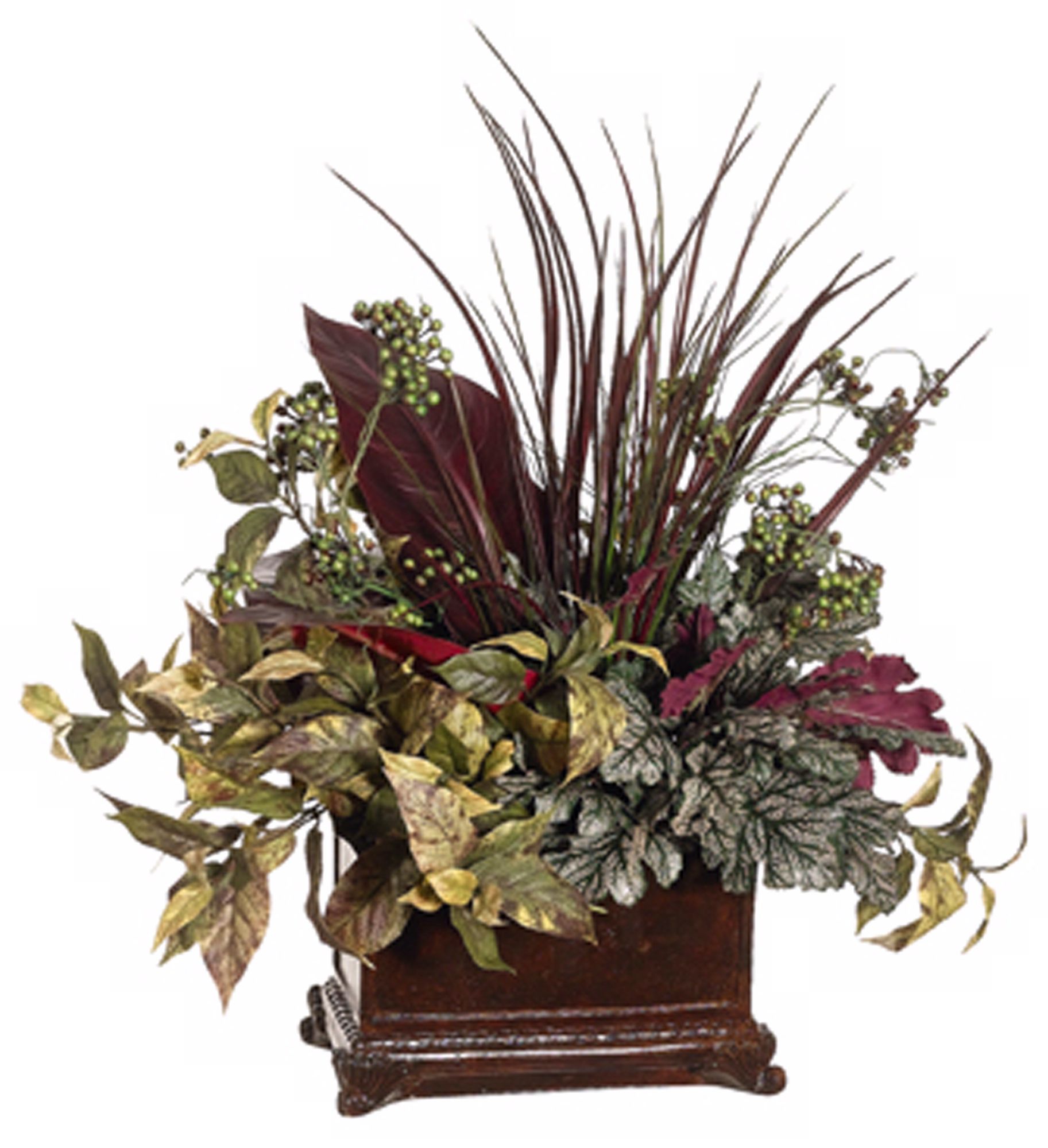 Spade Canna and Coffee Leaf in Resin Container Faux Plant