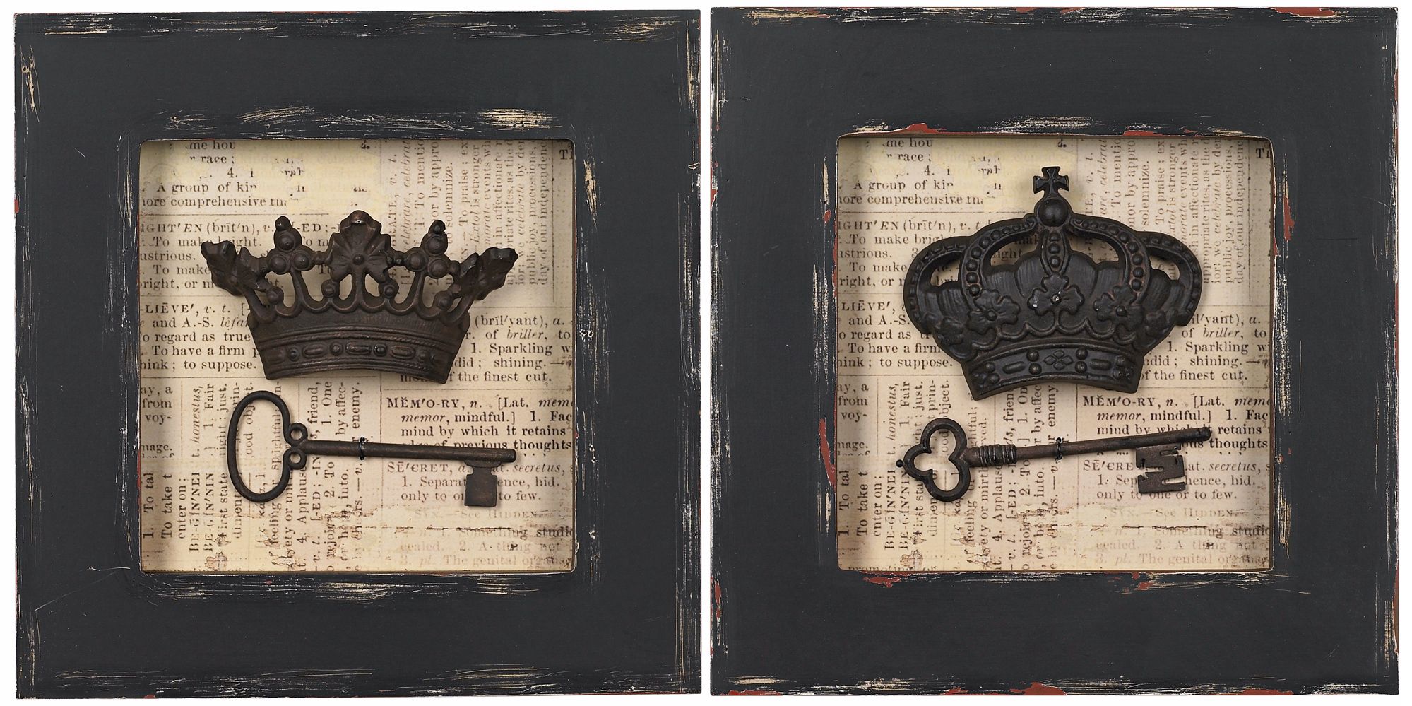 Crowns and Keys 12" Square Wall Art