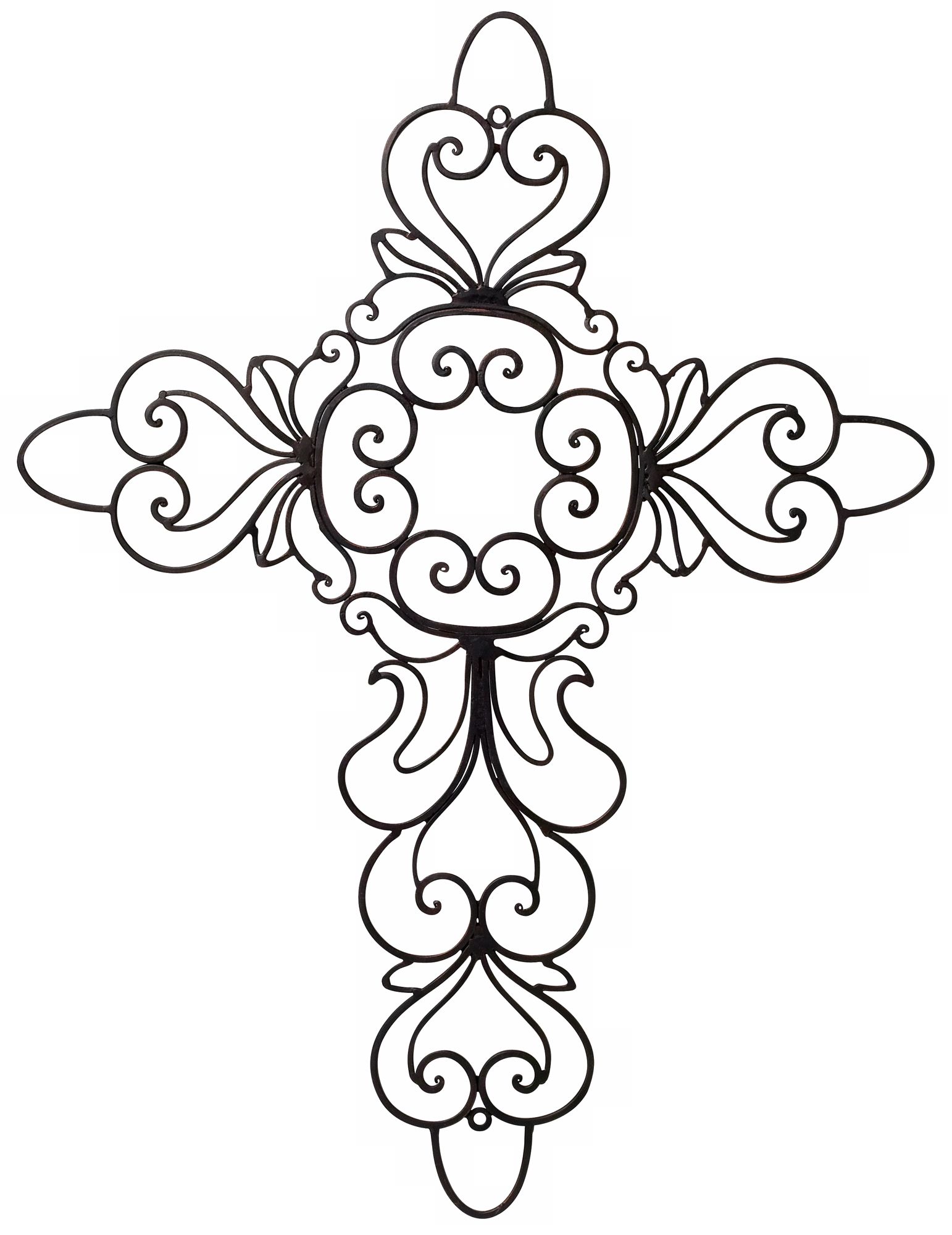 Metal Cross 25" High Wall Decor
