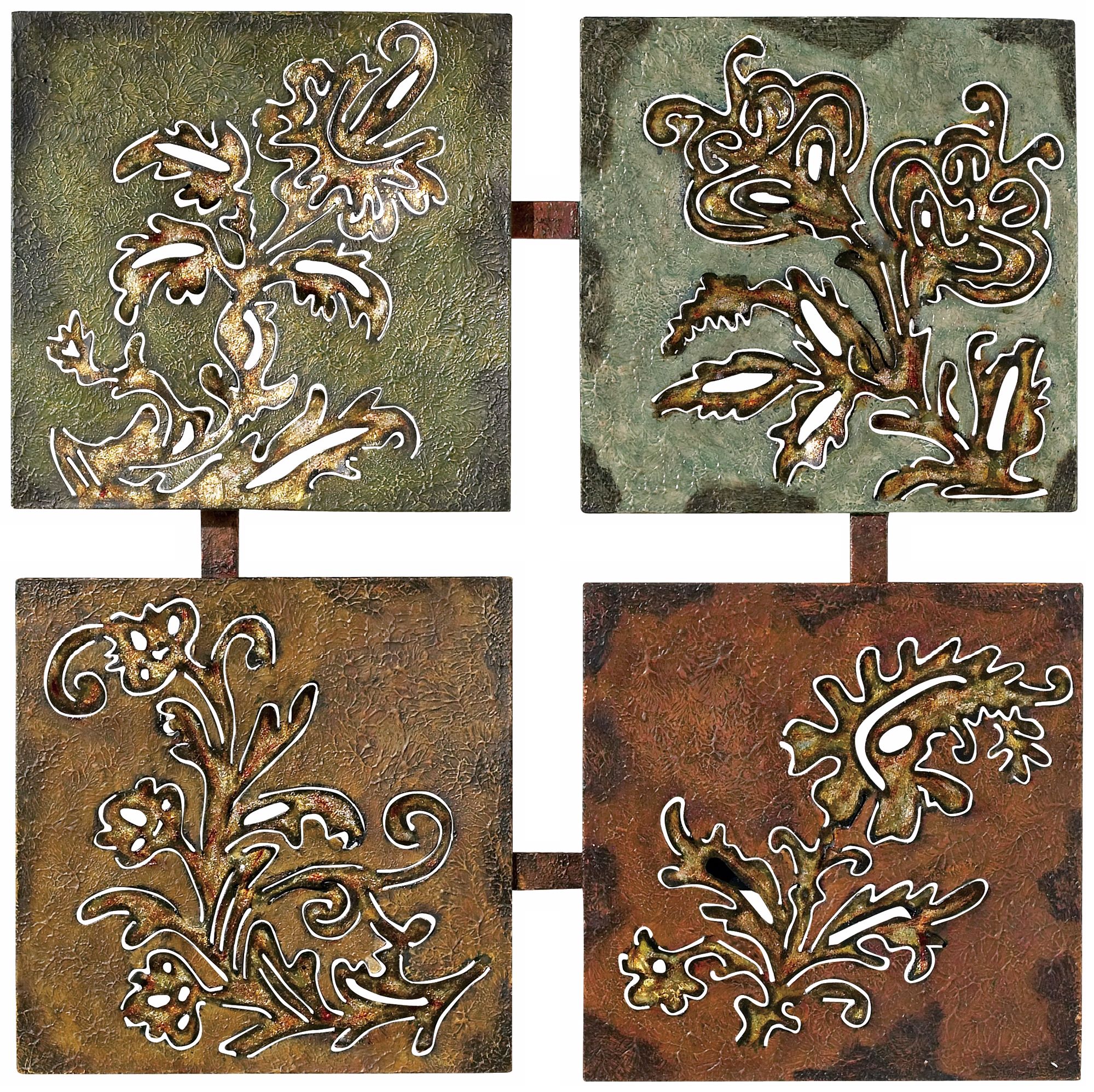 Gatwick Gardens Four-Panel Metal Wall Decor