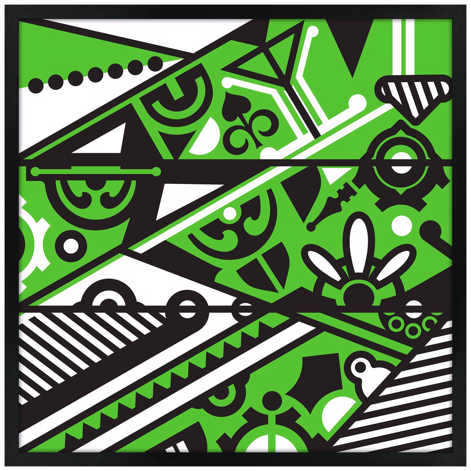 Vibrance 26" Square Black Giclee Wall Art