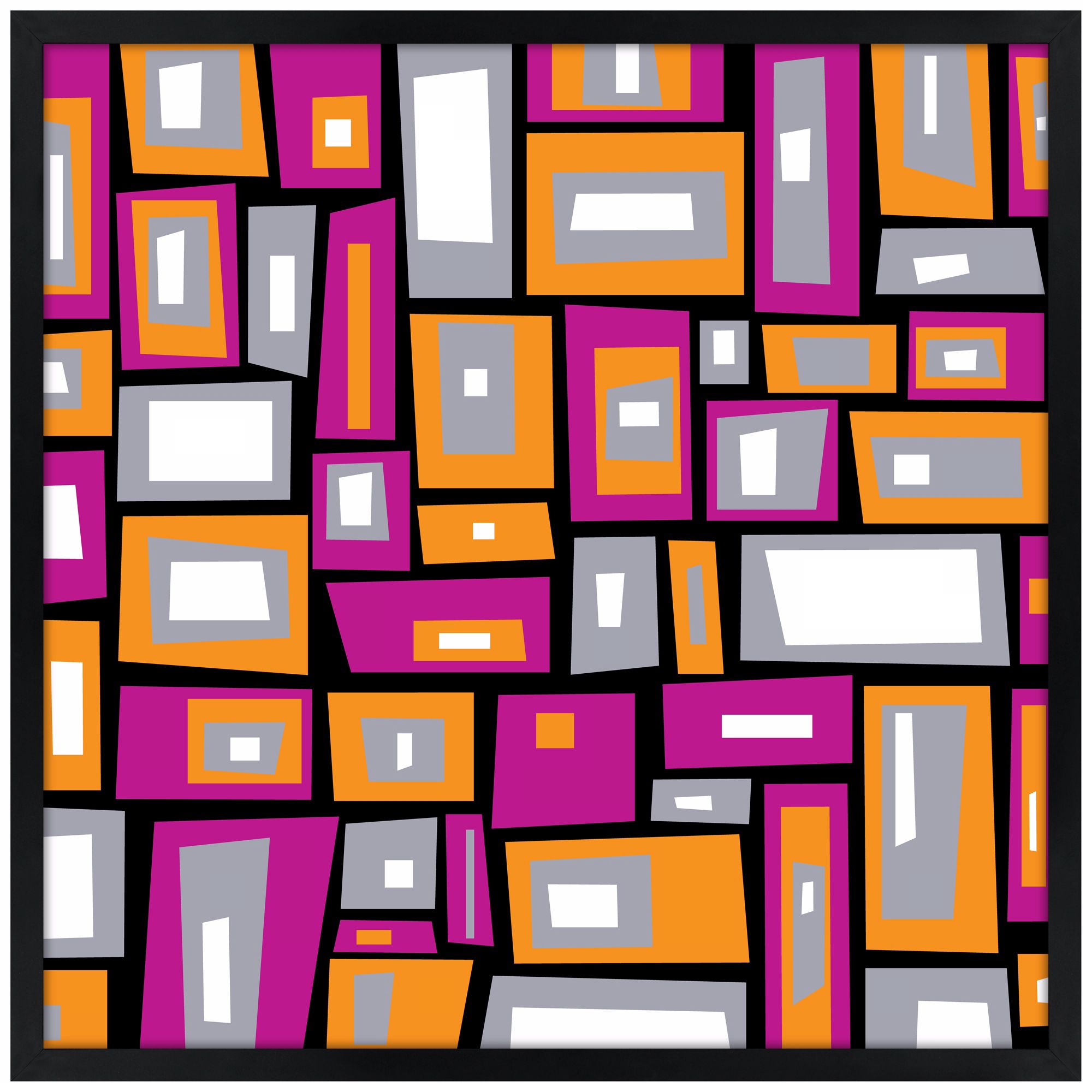 Downtown Fields 31" Square Black Giclee Wall Art