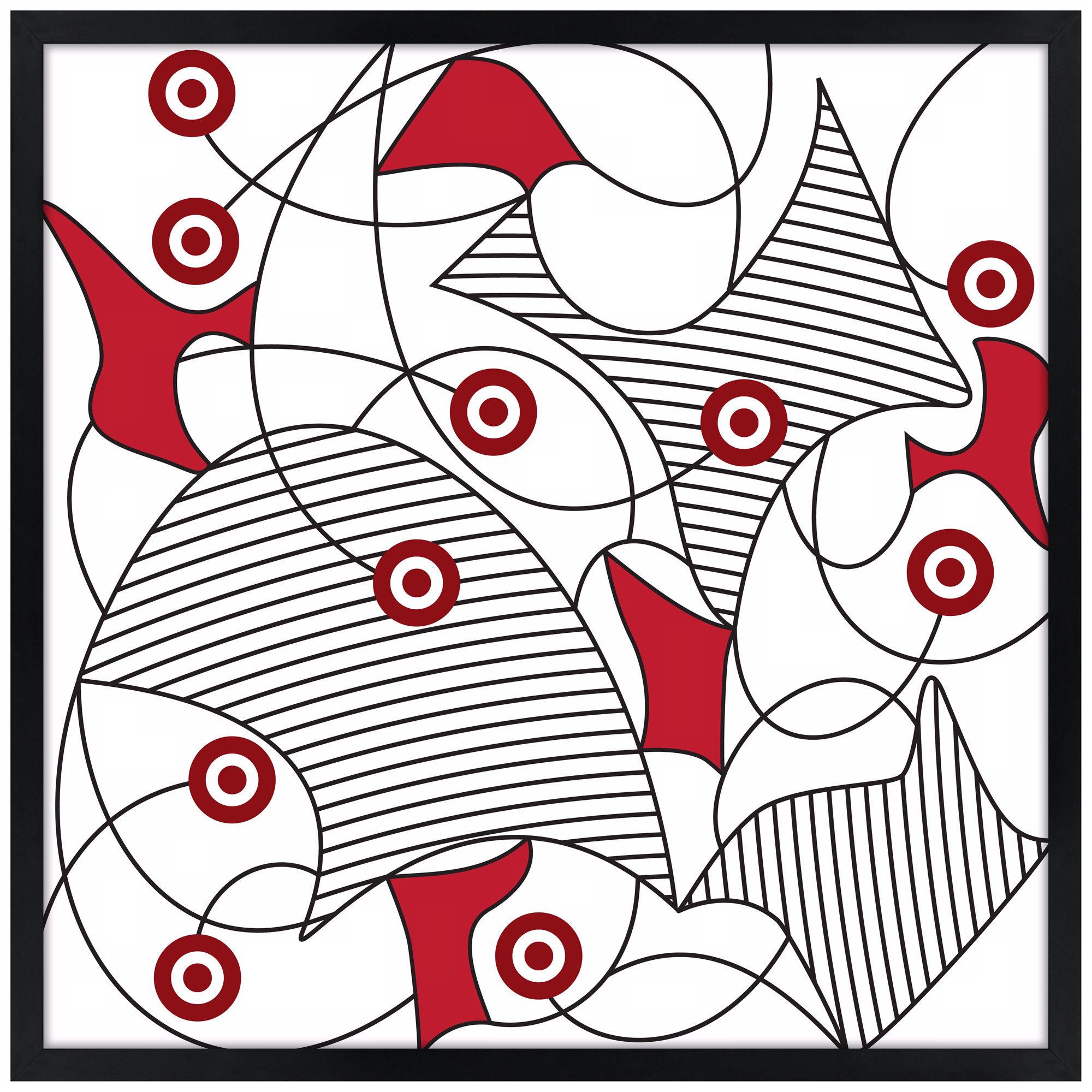 Redfusion 31" Square Black Giclee Wall Art