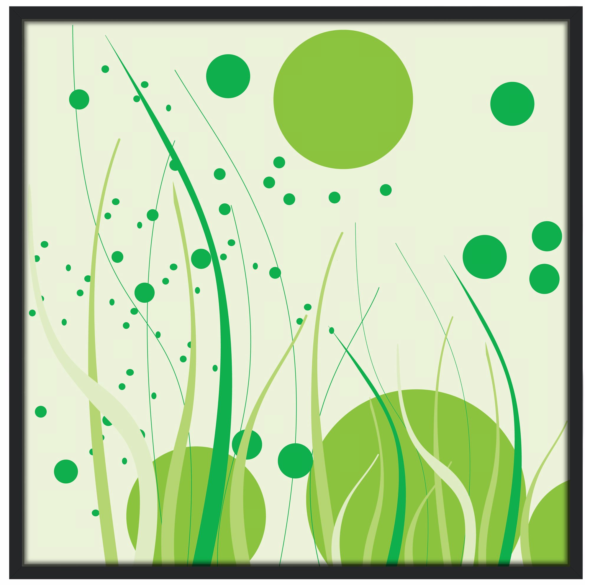 Tall Grass 37" Square Black Giclee Wall Art