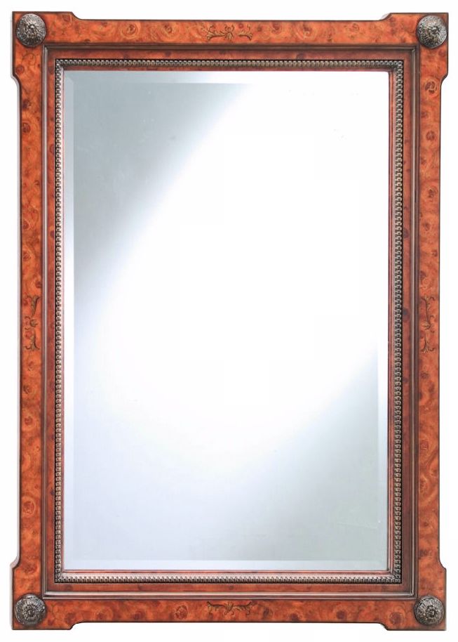 40" High Faux Burl Wood Rectangular Mirror