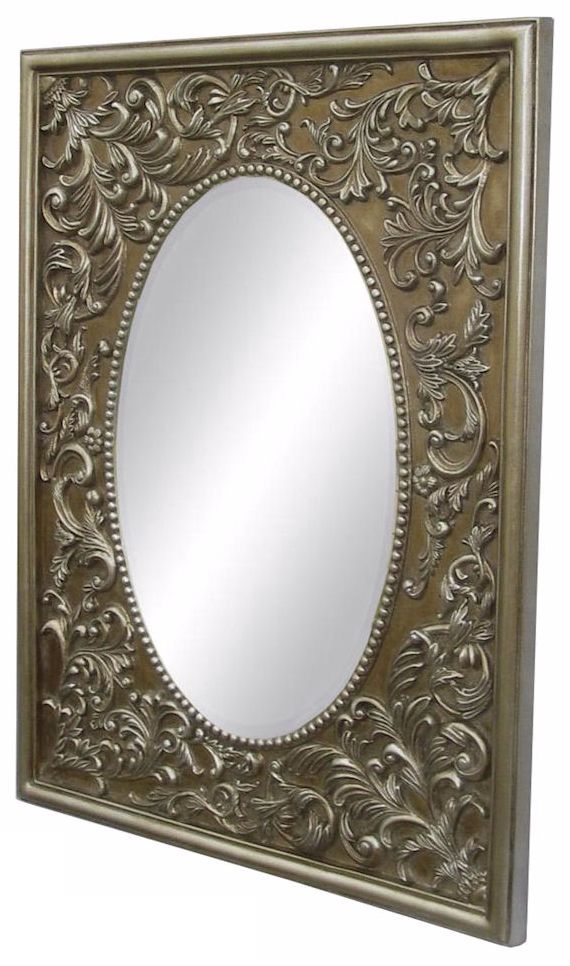 32" High Cameo Scroll Relief Mirror