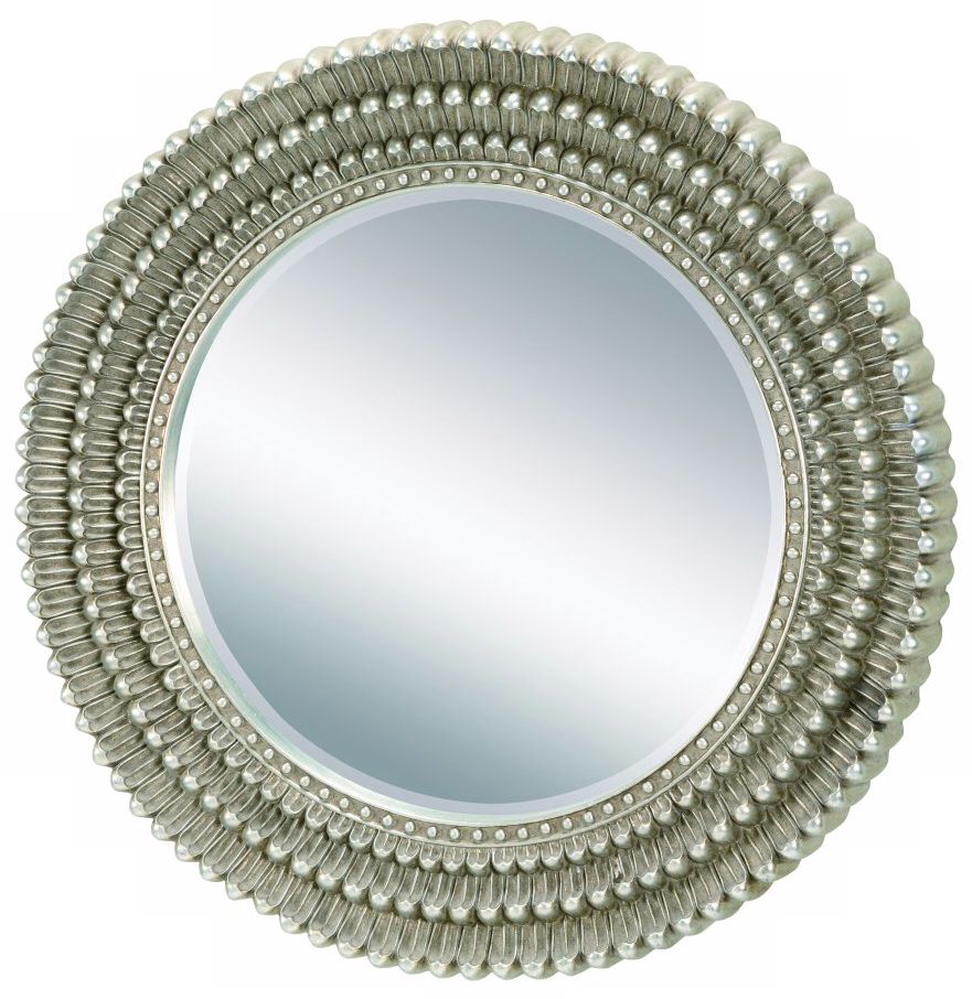 34 1/2" High Silver Chrysanthemum Mirror