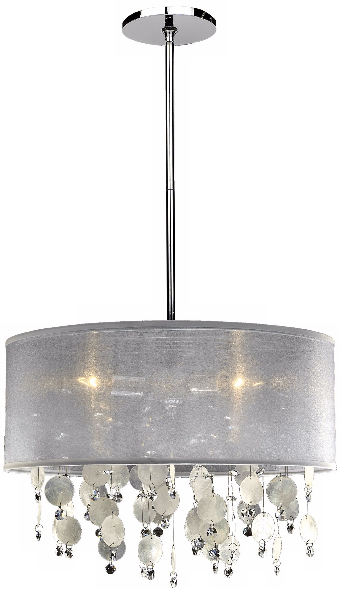 Around Town Capiz Shell 15" Wide Pendant Chandelier