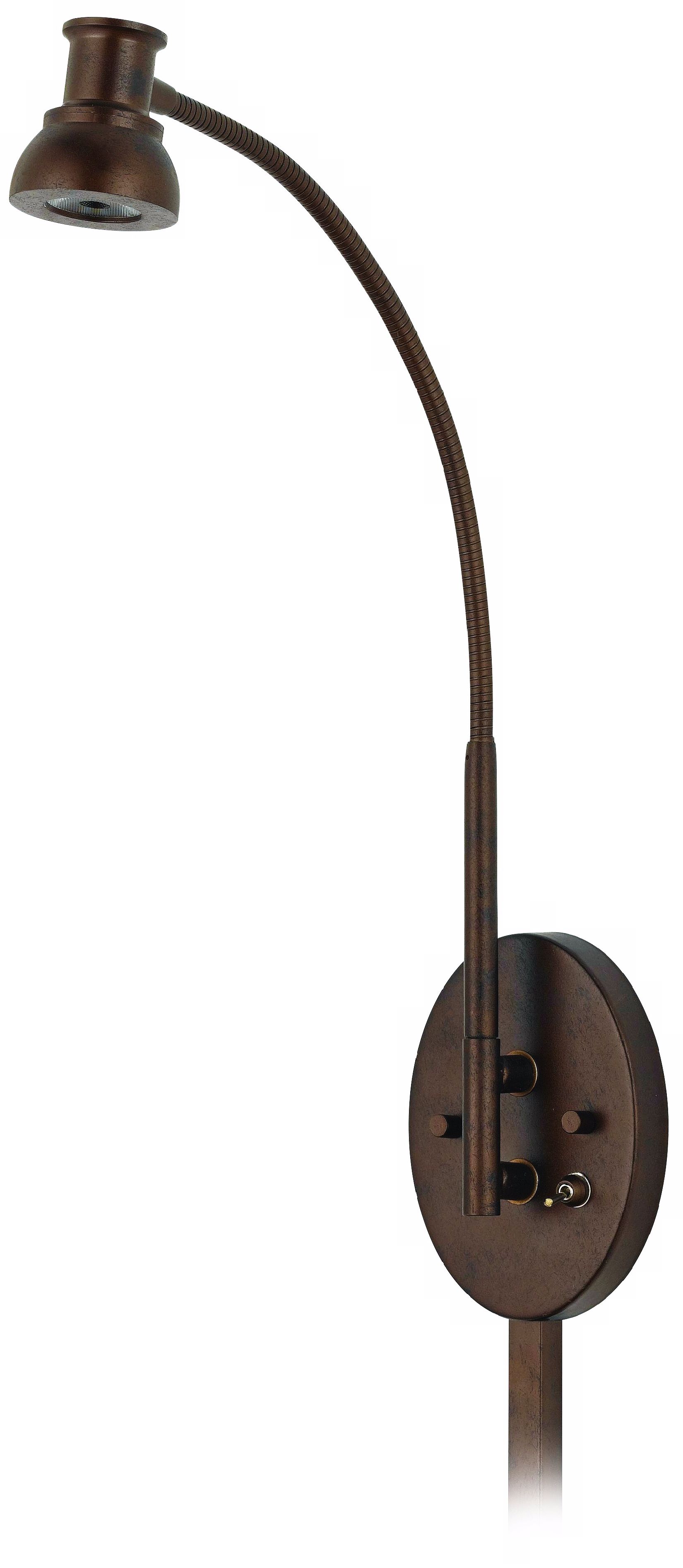 Bronze Adjustable LED Plug-In Swing Arm Wall Lamp