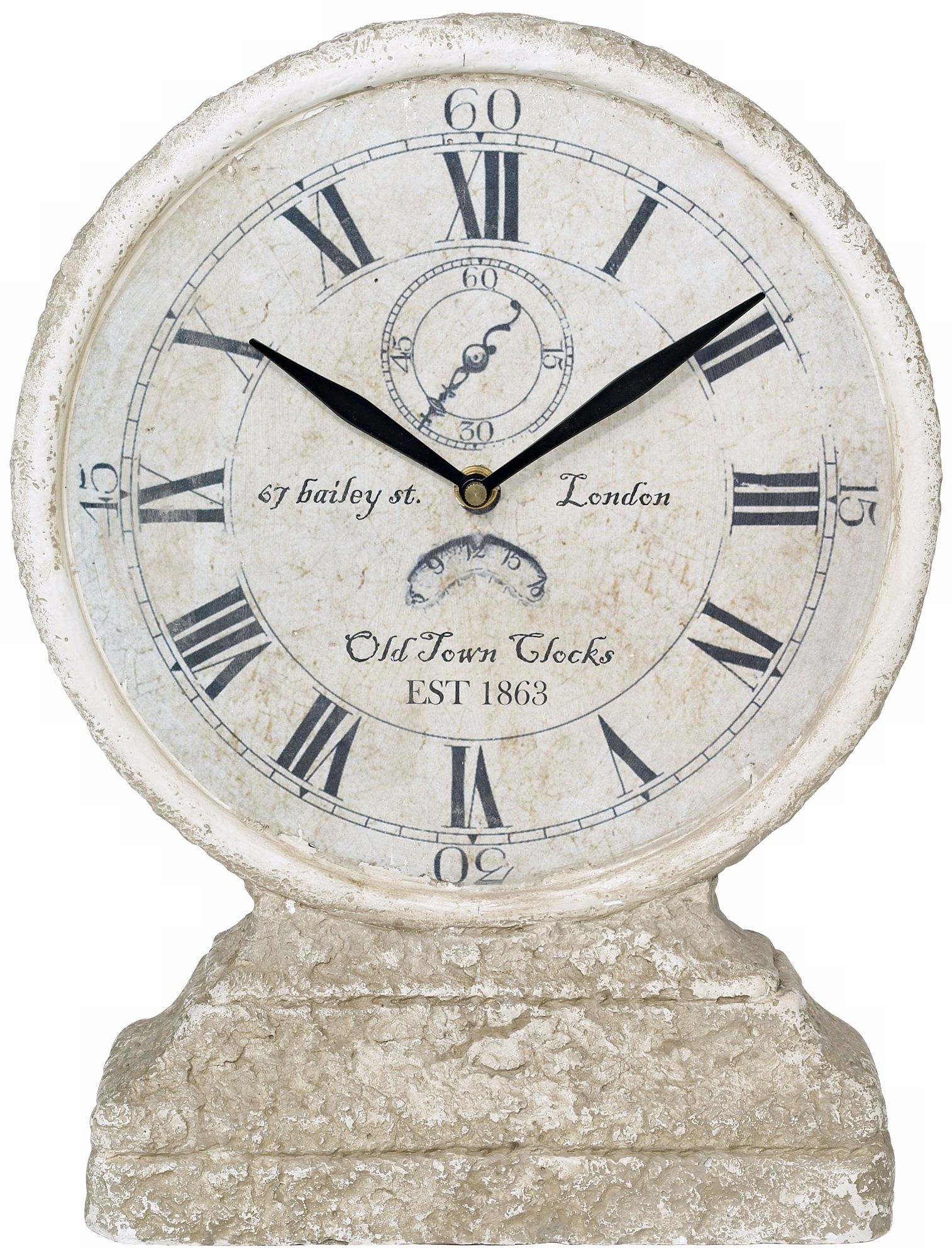 Weathered Plaster Tabletop Clock