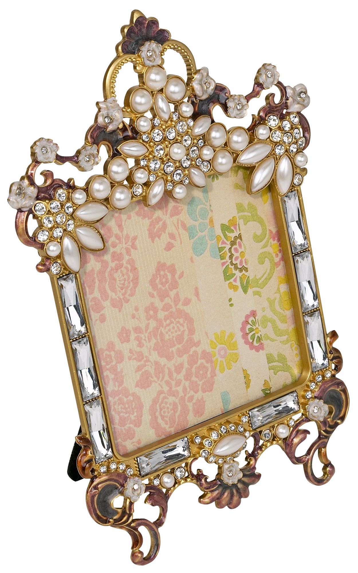 Jeweled Faux Pearl Decorative Picture Frame