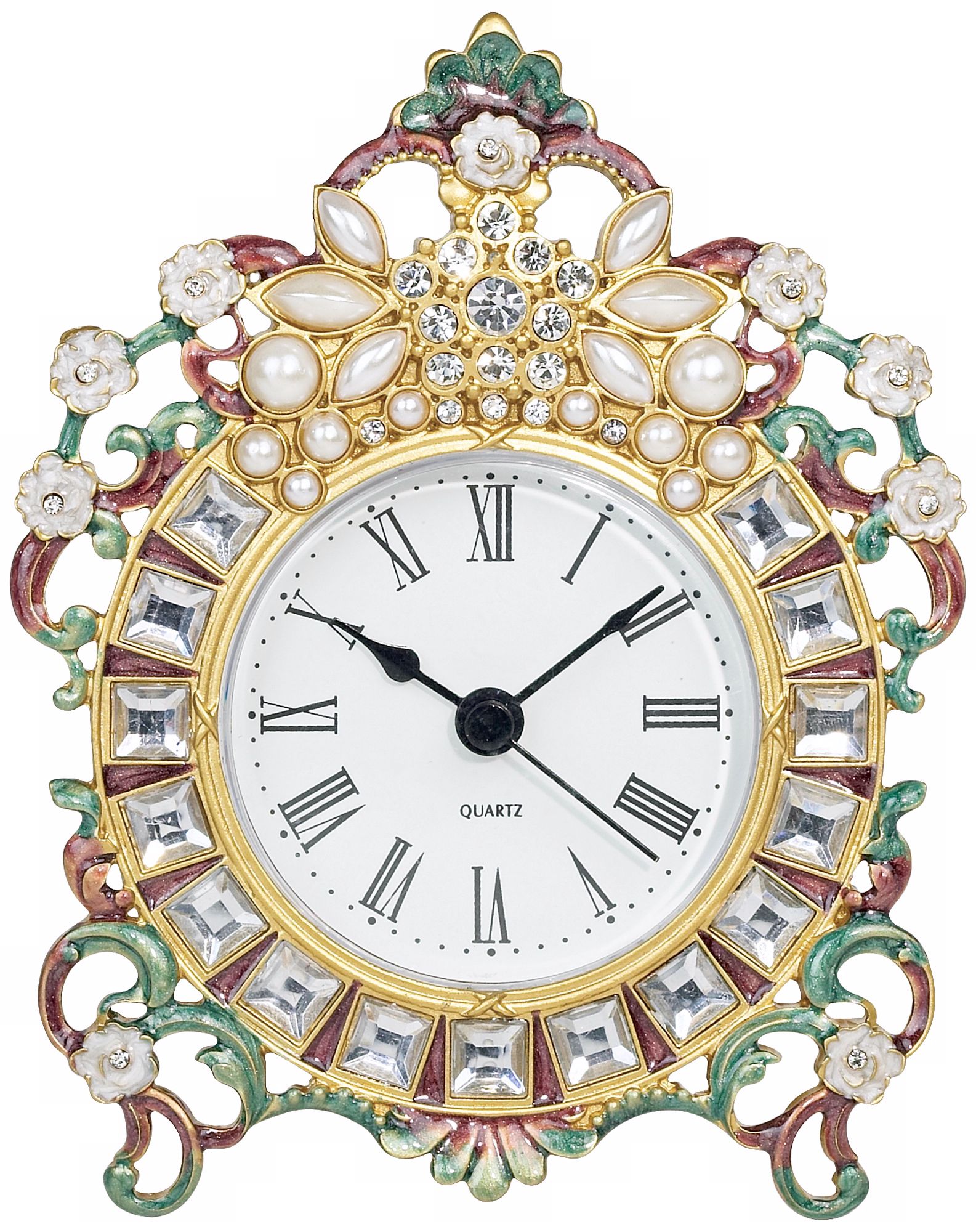 Jeweled Decorative Tabletop Clock